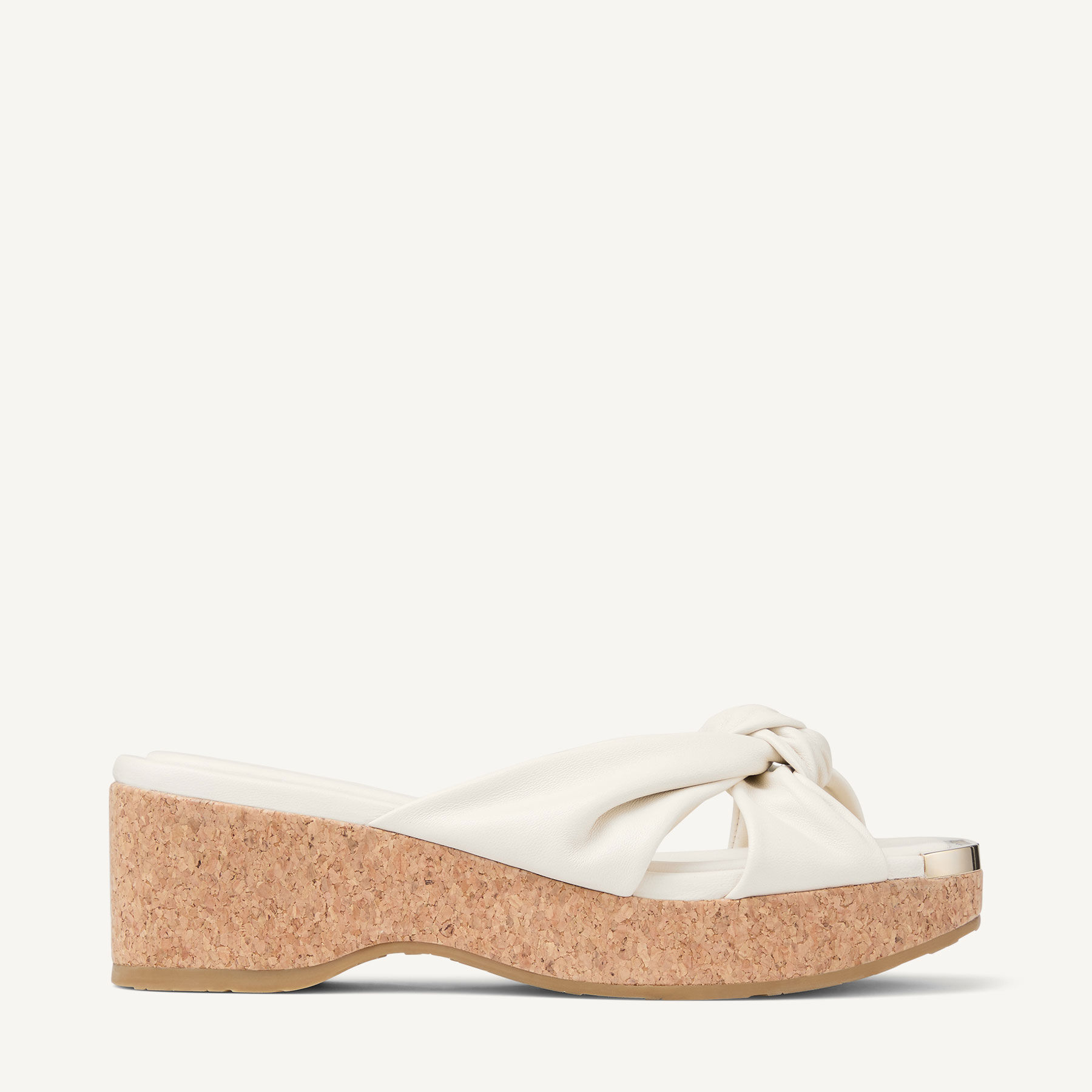Jimmy Choo Avenue 110 Leather Wedge Sandal In Neutral