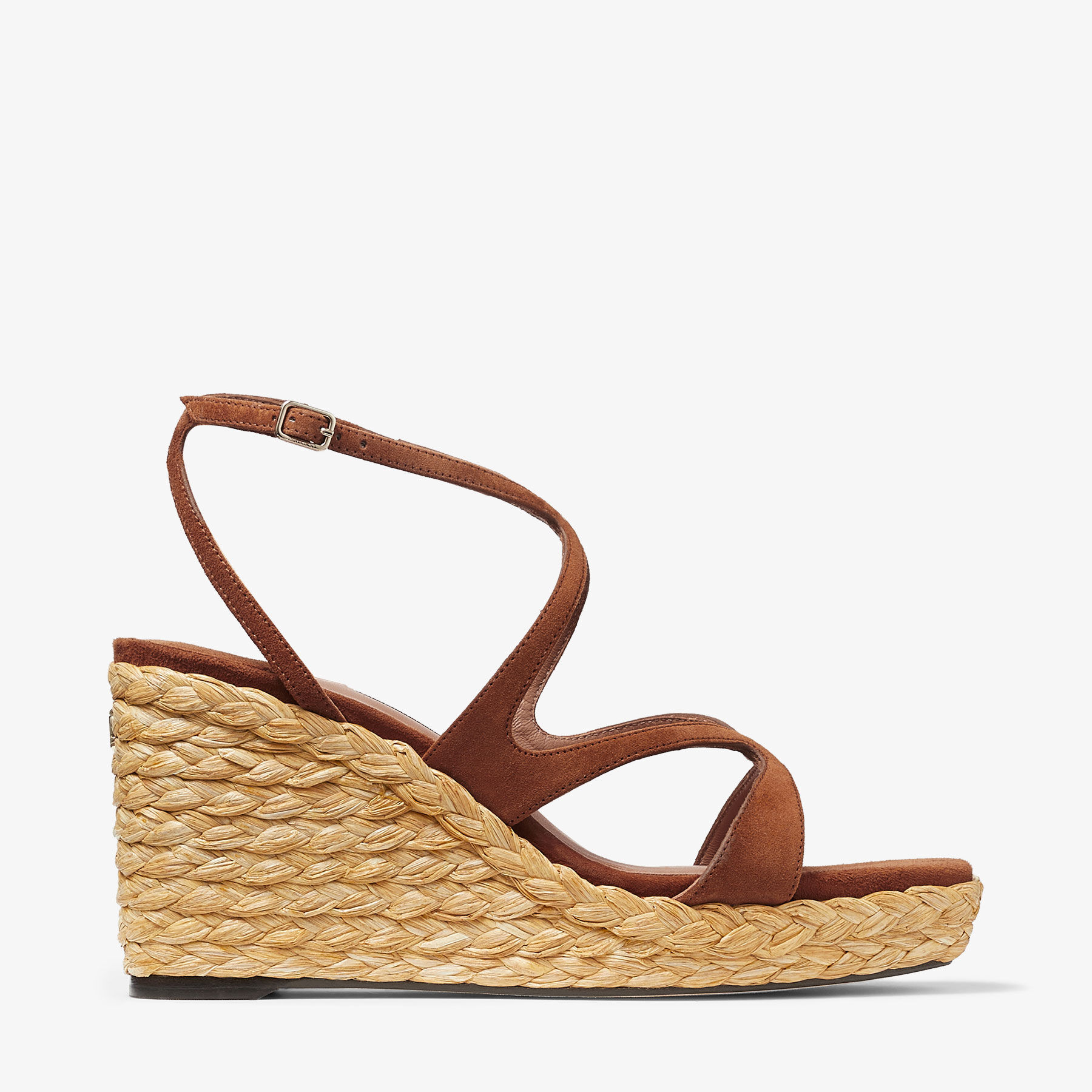 Jimmy Choo Ayla 85 Raffia Wedge Strappy Espadrilles In Multi