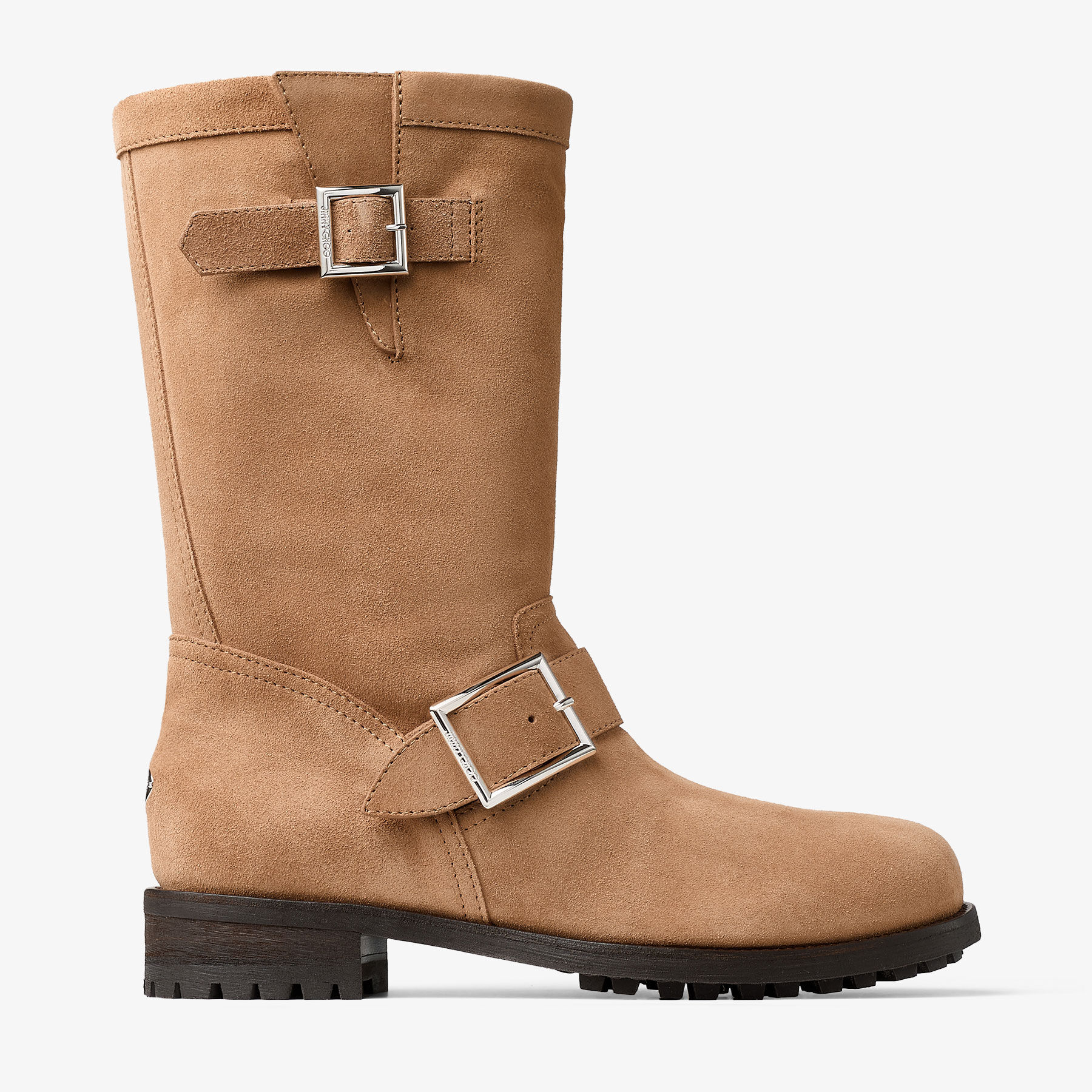 Jimmy Choo Buckle Biker Boot In Brown