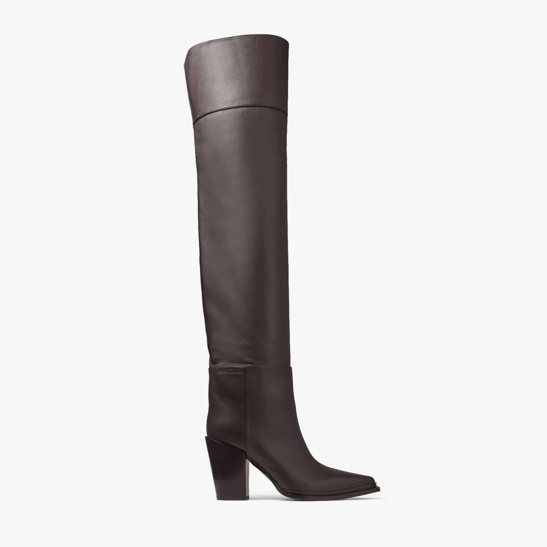 Shop Jimmy Choo Cece Over The Knee Boot 80 In Coffee