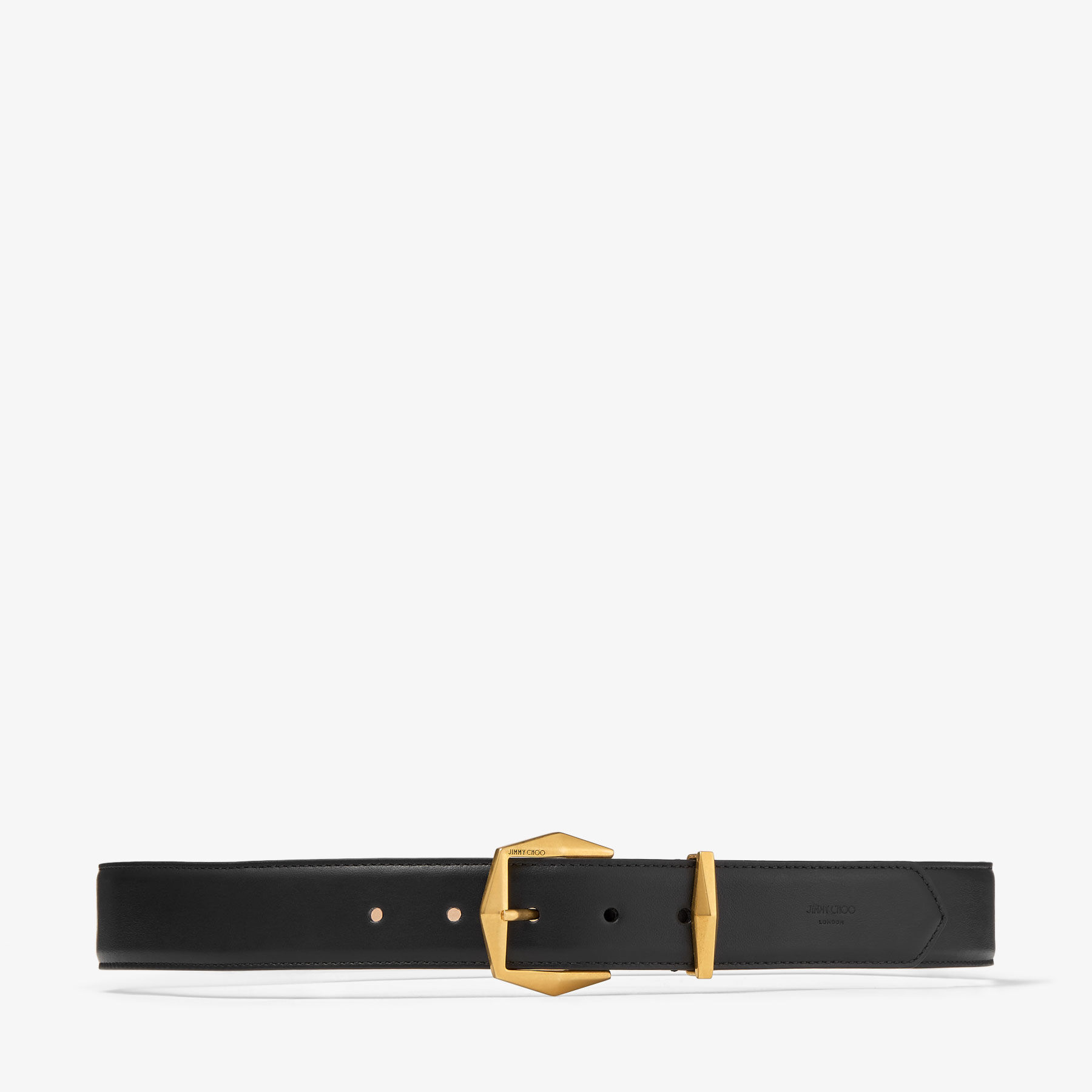 Shop Jimmy Choo Diamond Buckle Belt In Black