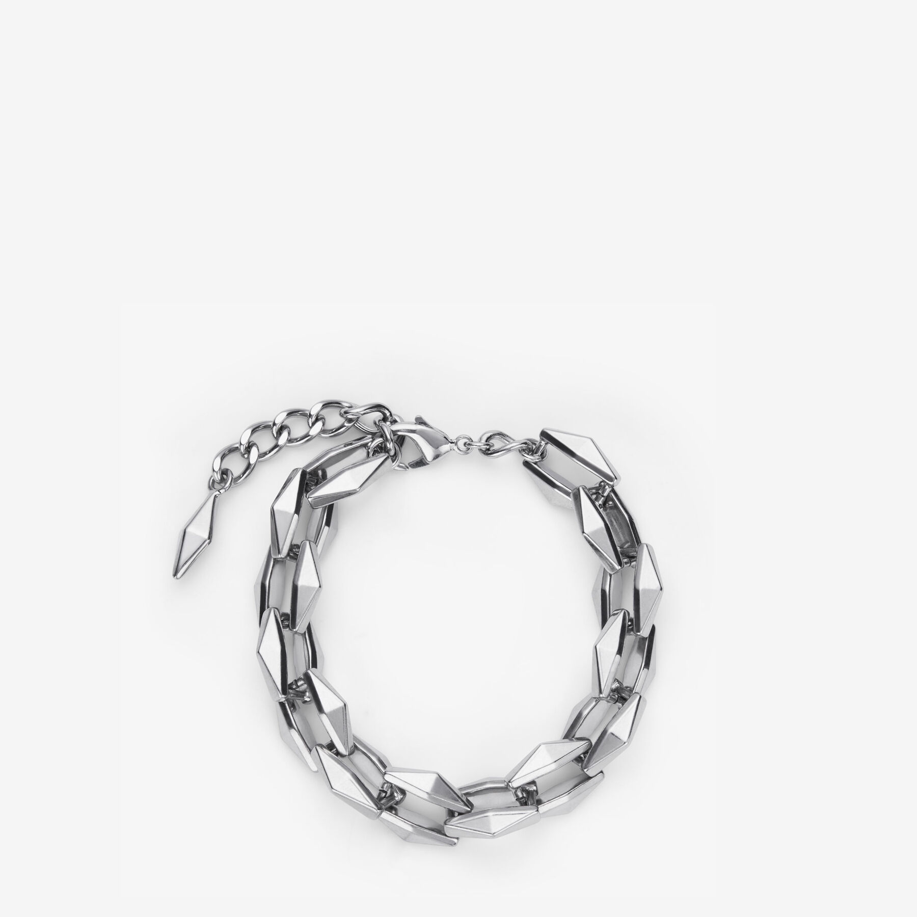 Shop Jimmy Choo Diamond Chain Bracelet In Antique Silver