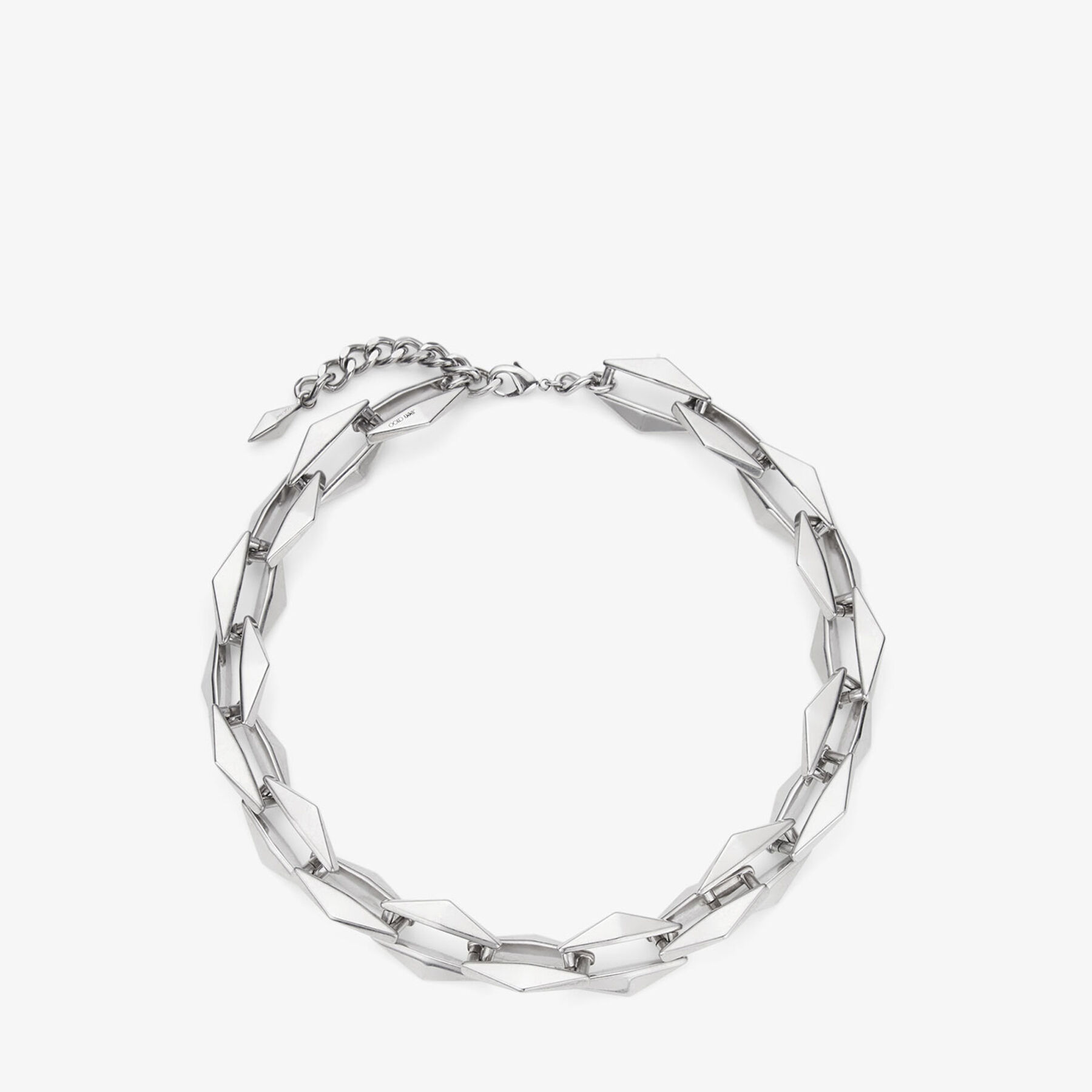 Shop Jimmy Choo Diamond Chain Necklace In Antique Silver