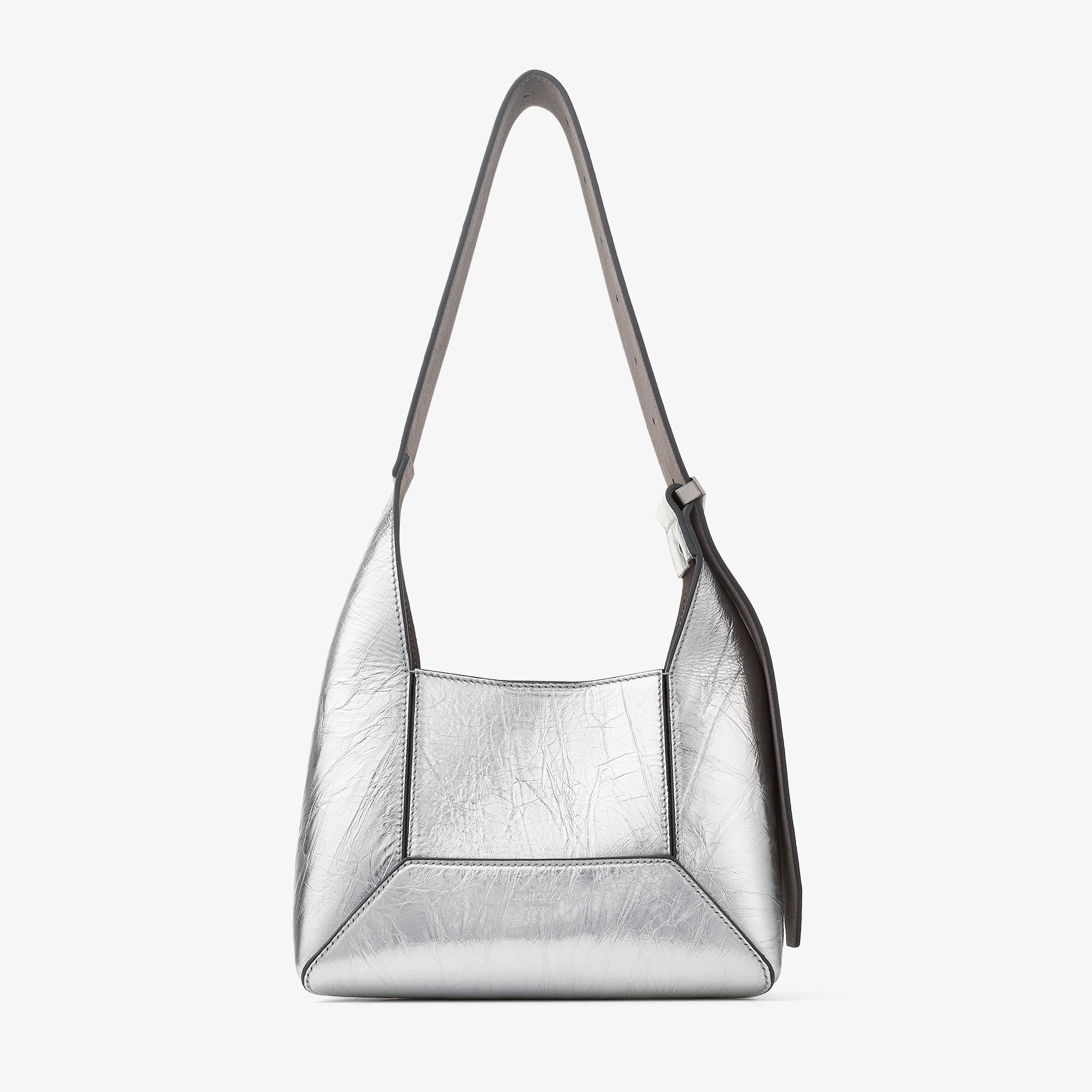 Shop Jimmy Choo Diamond Hobo/s In Silver/antique Silver