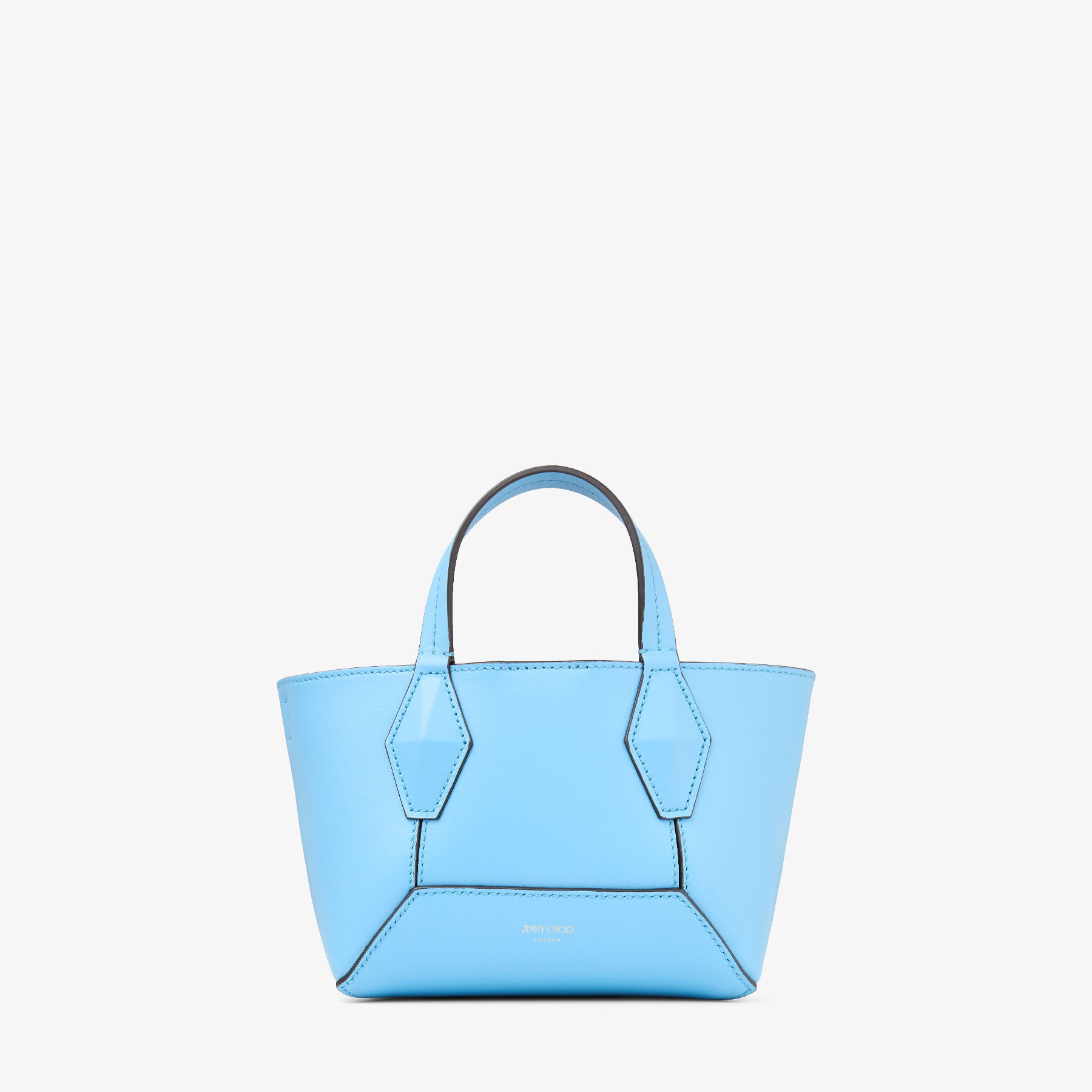 Jimmy Choo Diamond Tote Xs In Dusty Blue/gold