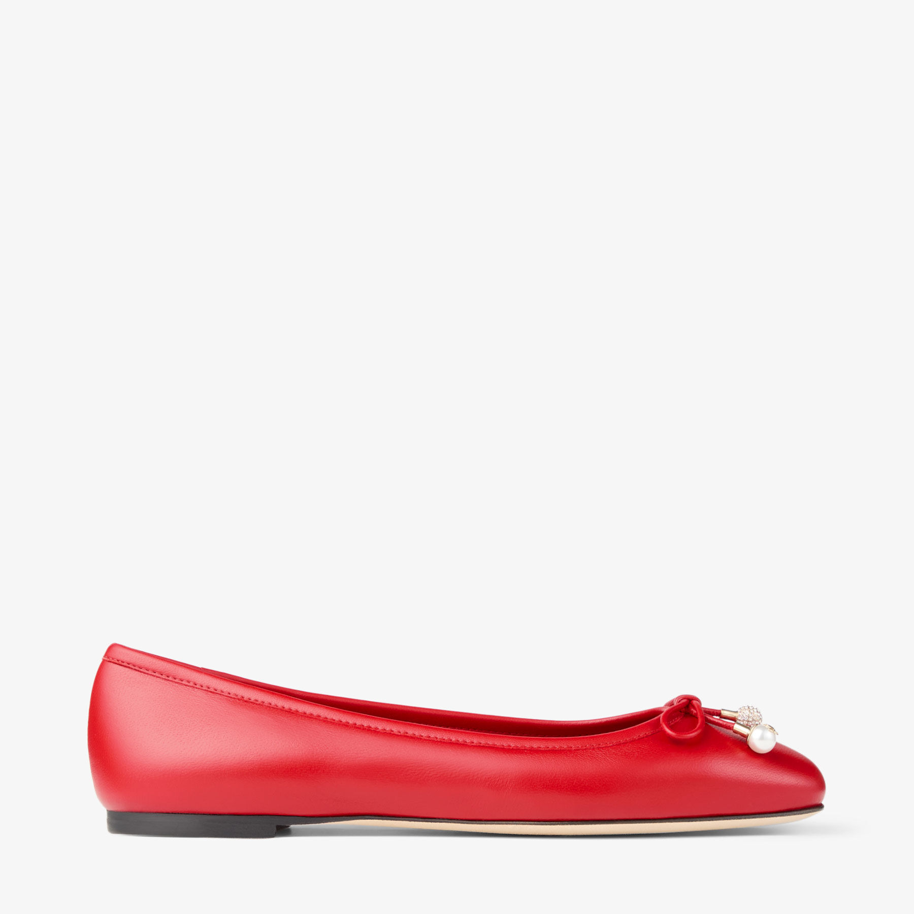 Shop Jimmy Choo Elme Flat In Postbox Red