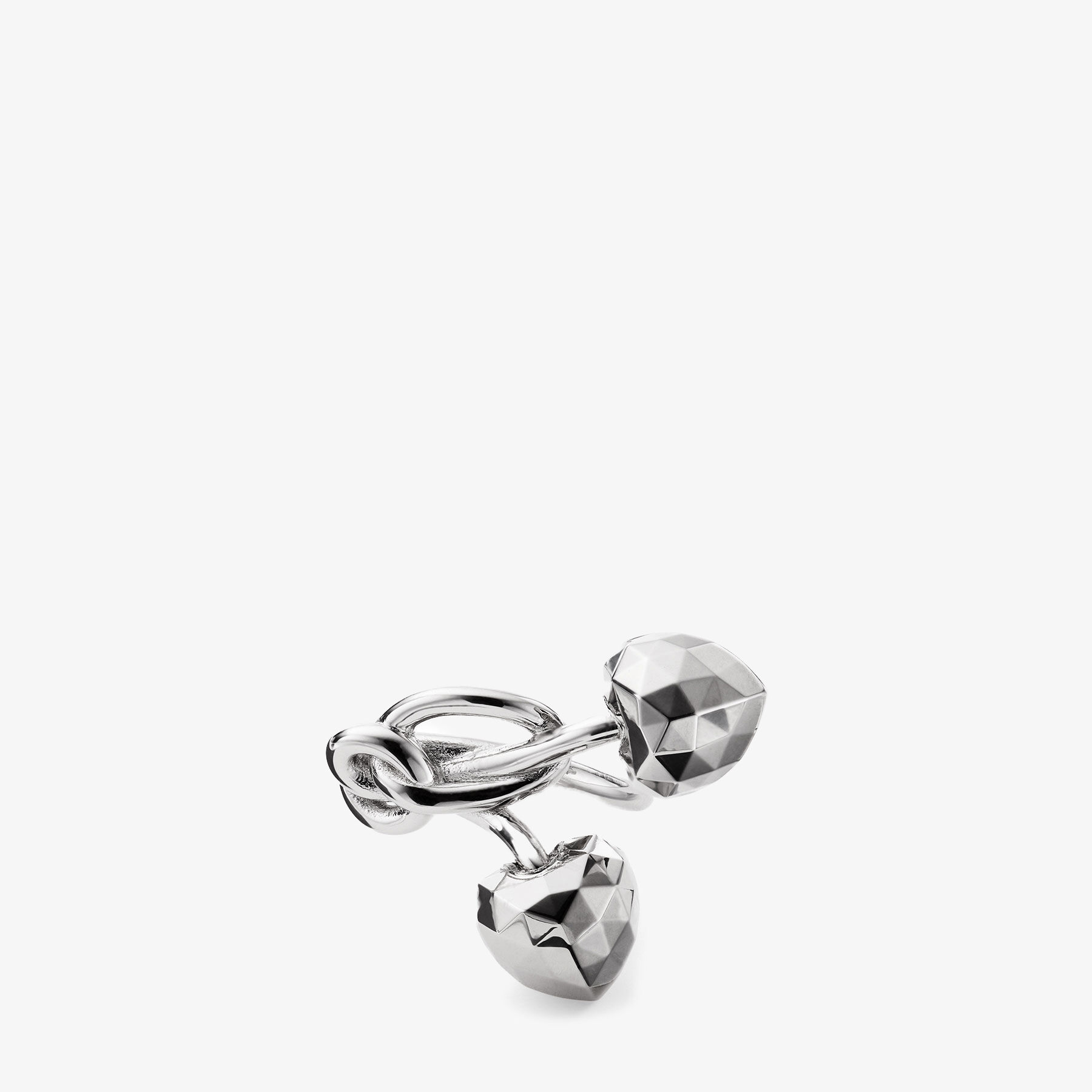 Shop Jimmy Choo Faceted Heart Ring In Silver/silver