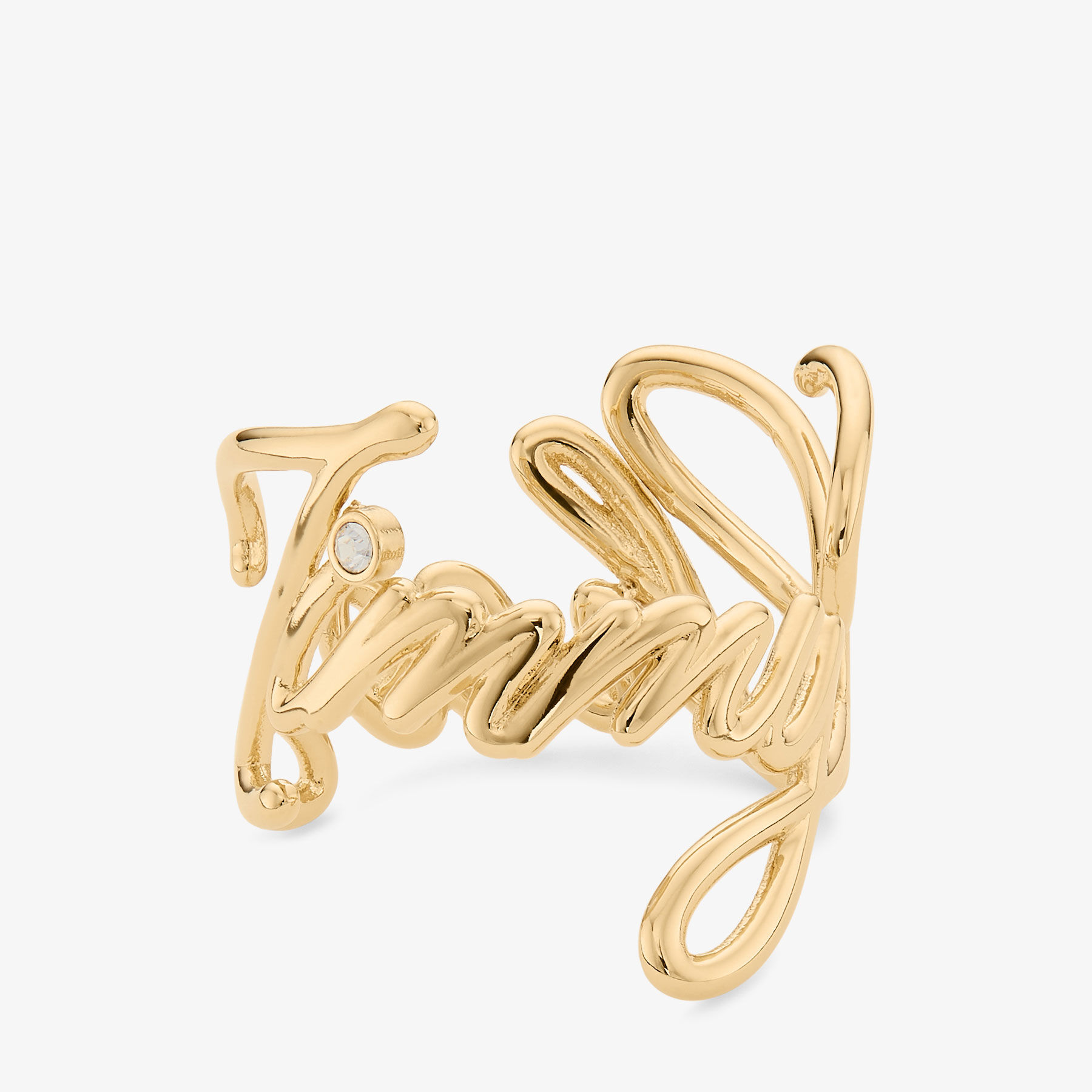 Jimmy Choo Logo Script Ring In Silver