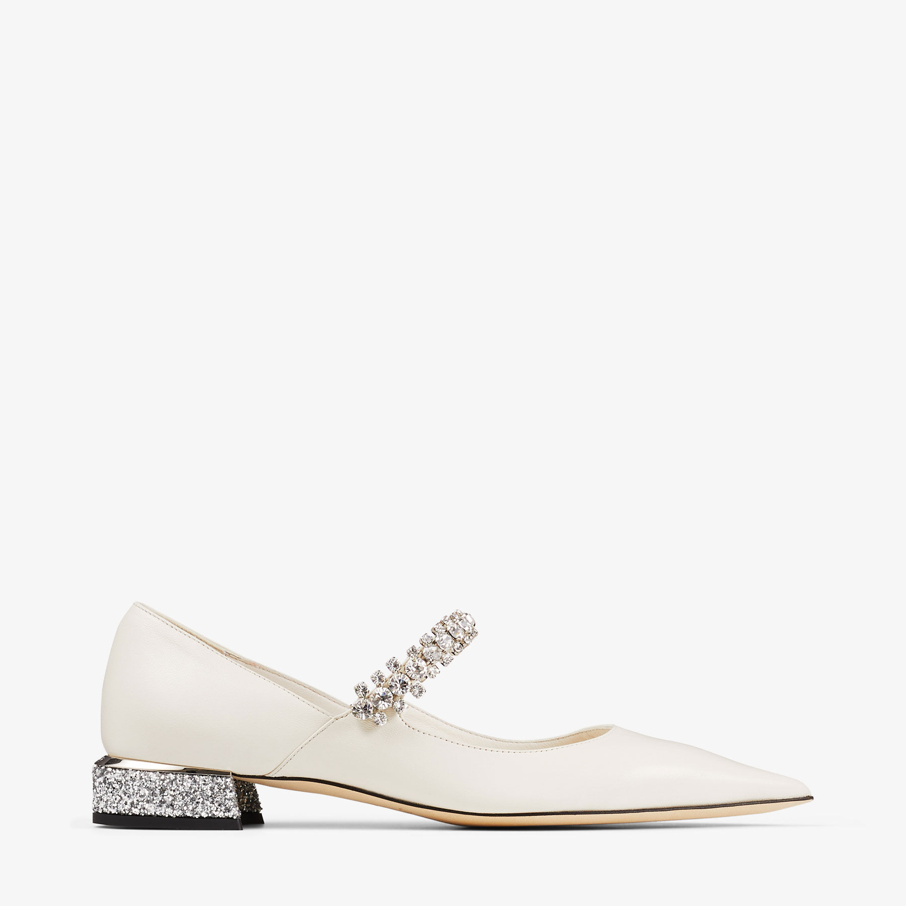 Shop Jimmy Choo Bing Pump Flat In Latte/silver