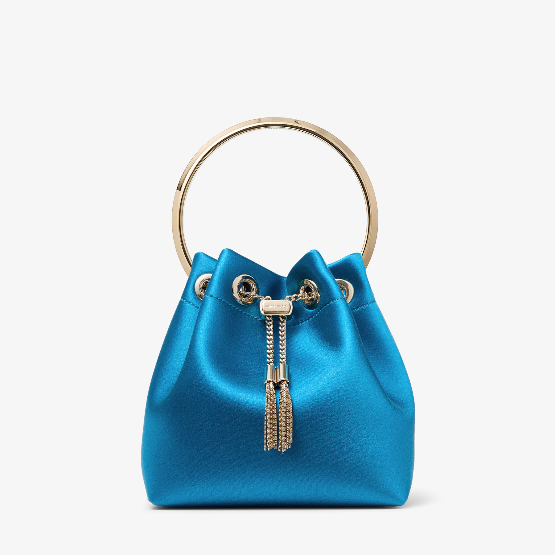 Jimmy Choo Bon Bon Lagoon Blue Top Handle Bag