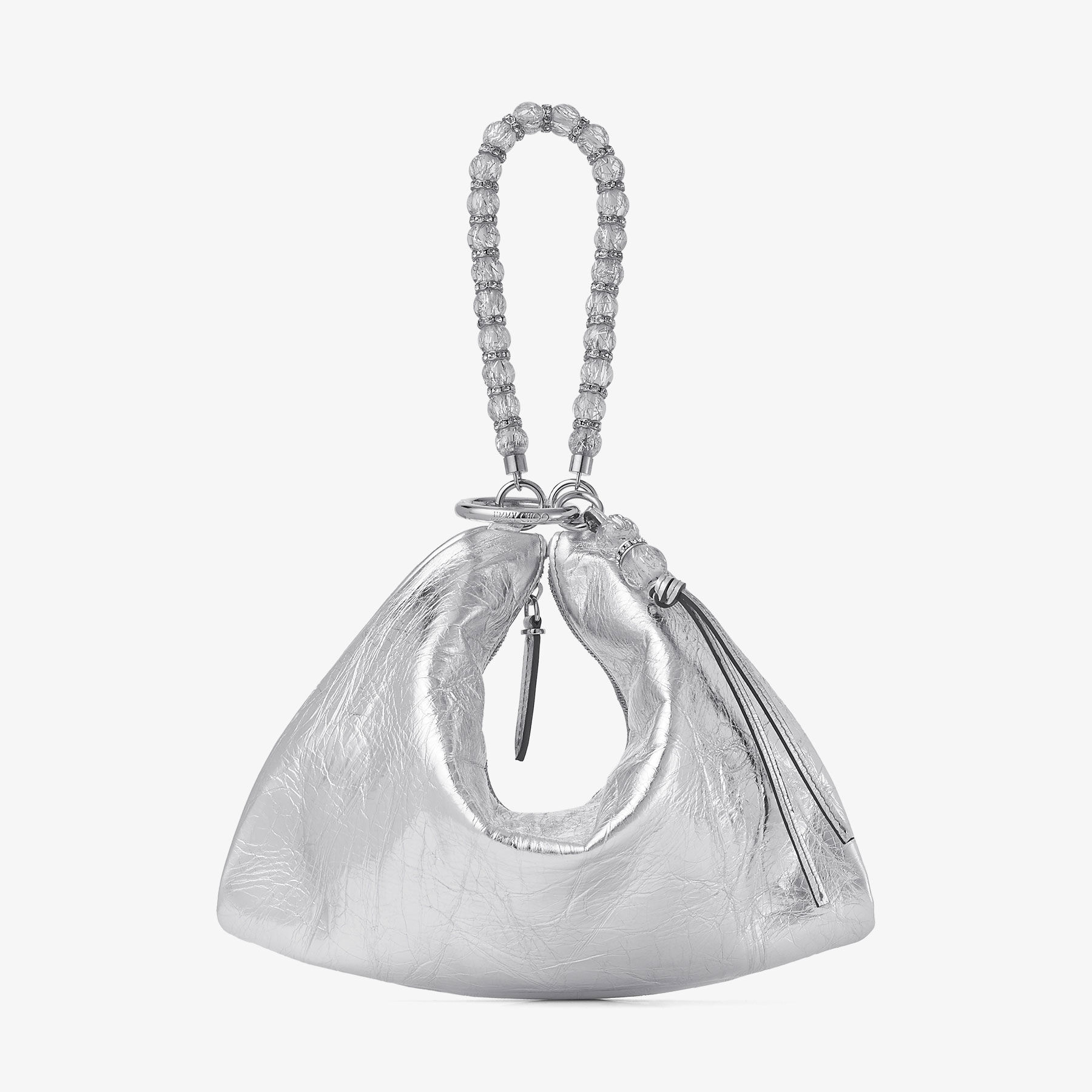 Jimmy Choo Callie Mea Shoulder Bag In Silver/silver