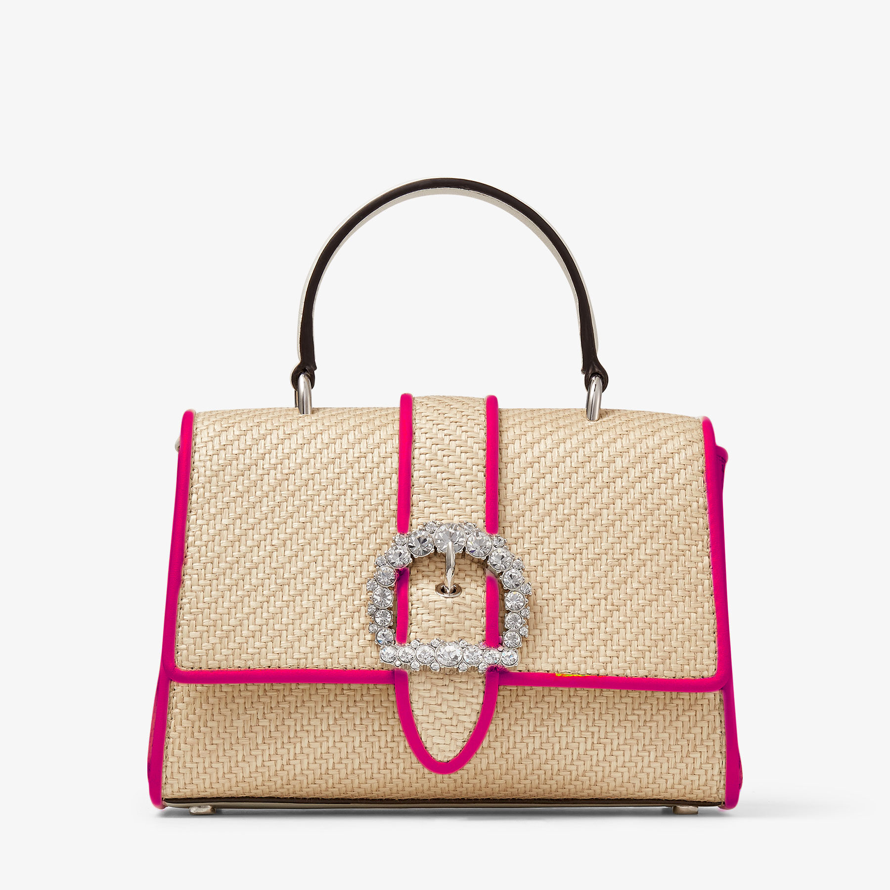 Jimmy Choo Chari Top Handle/ M In Natural/magenta