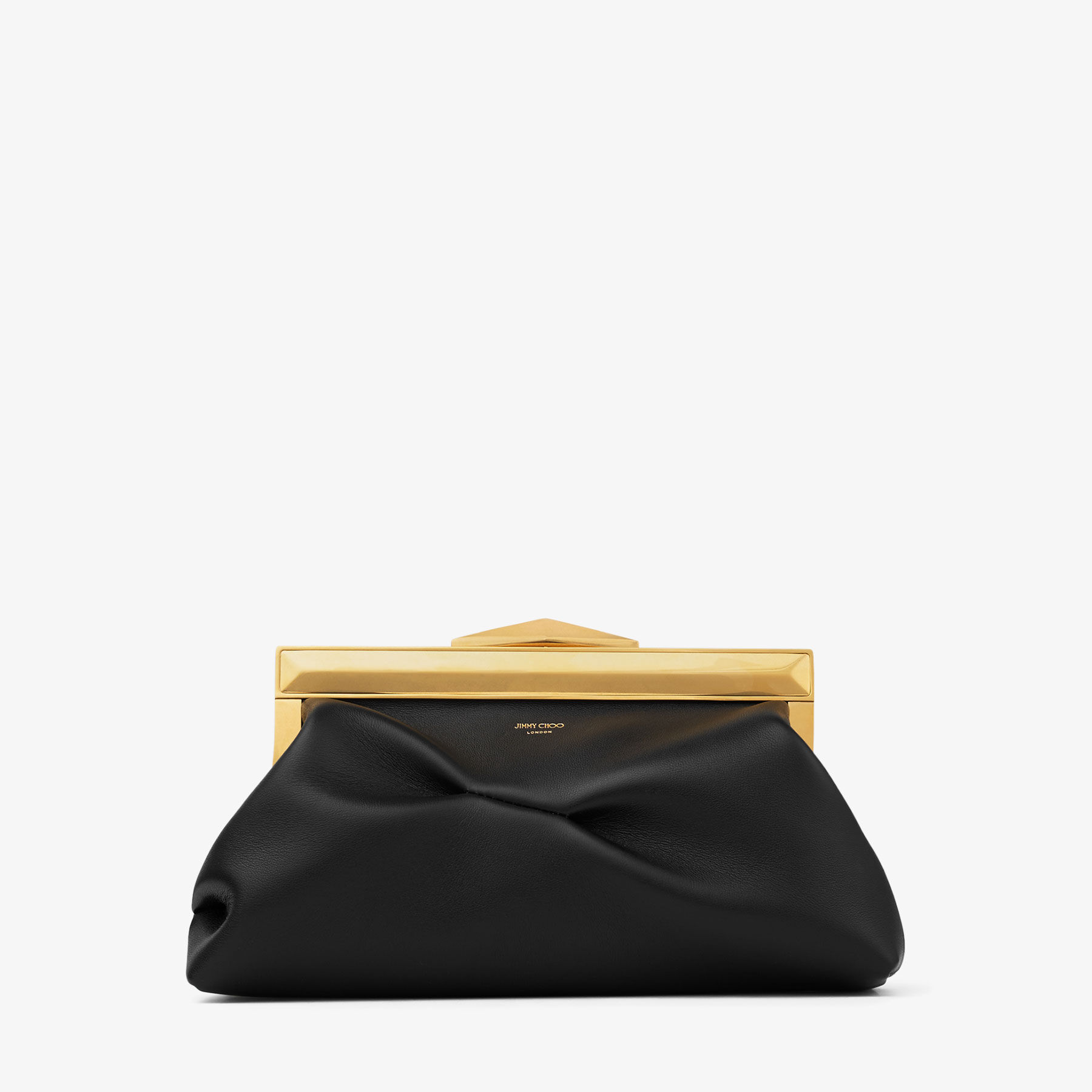 Jimmy Choo Diamond Frame Clutch S In Black