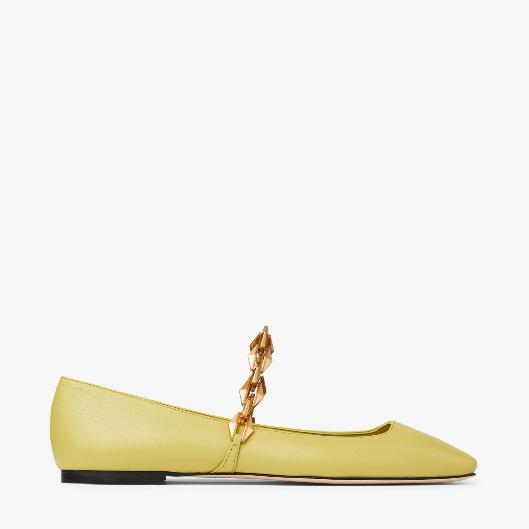 Shop Jimmy Choo Diamond Tilda Flat In Sunbleached Yellow