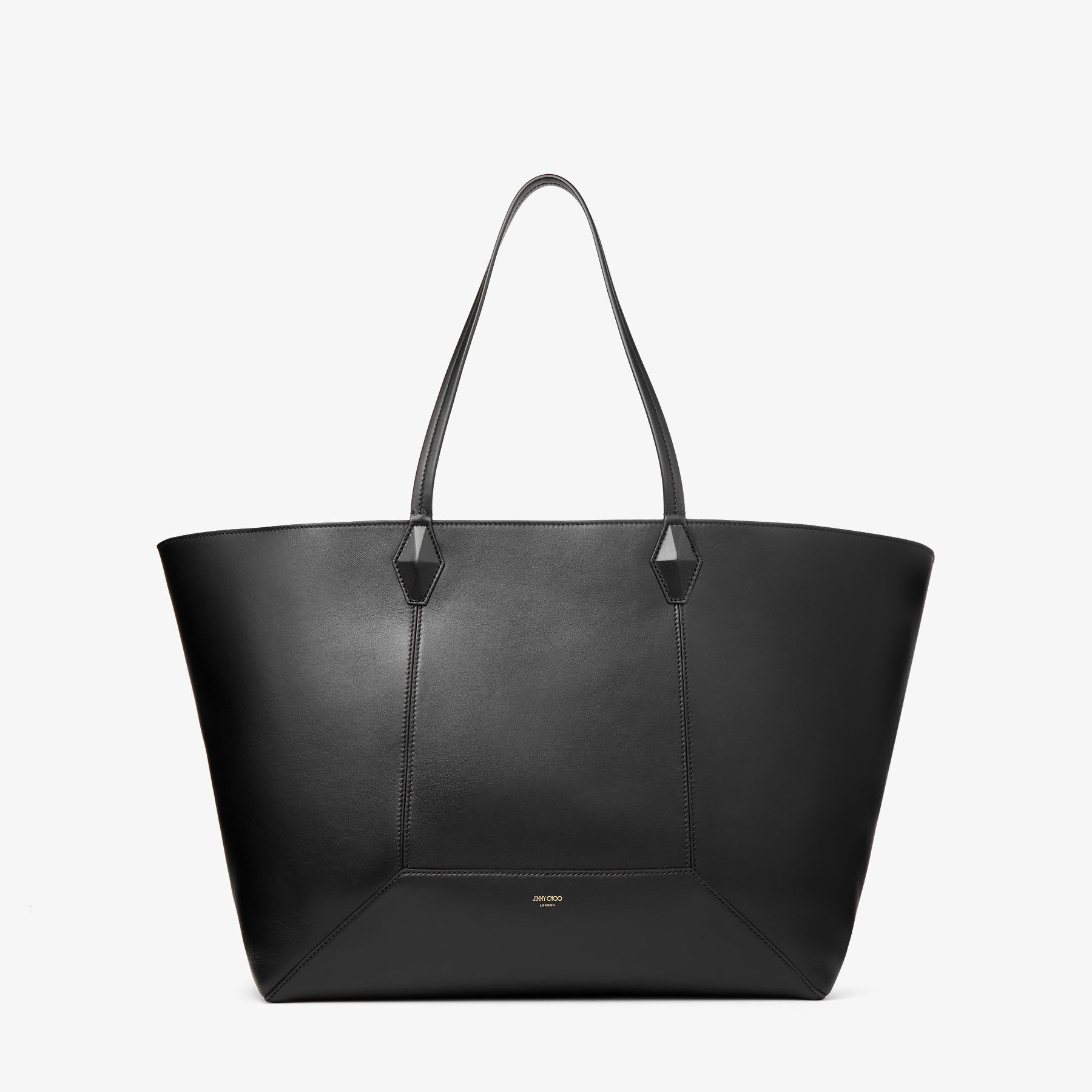 Jimmy Choo Diamond Small Leather Tote Bag In Black