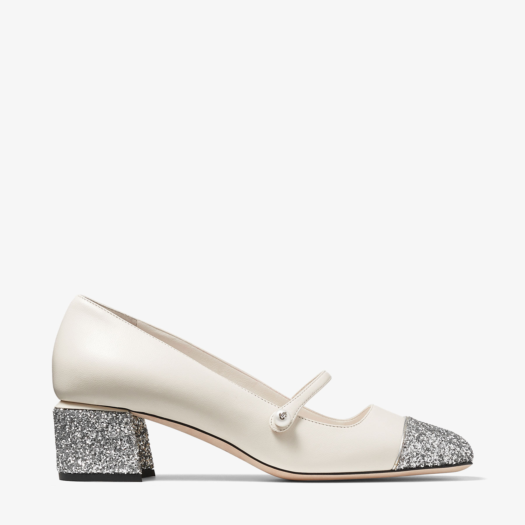 Shop Jimmy Choo Elisa 45 In Silver/latte