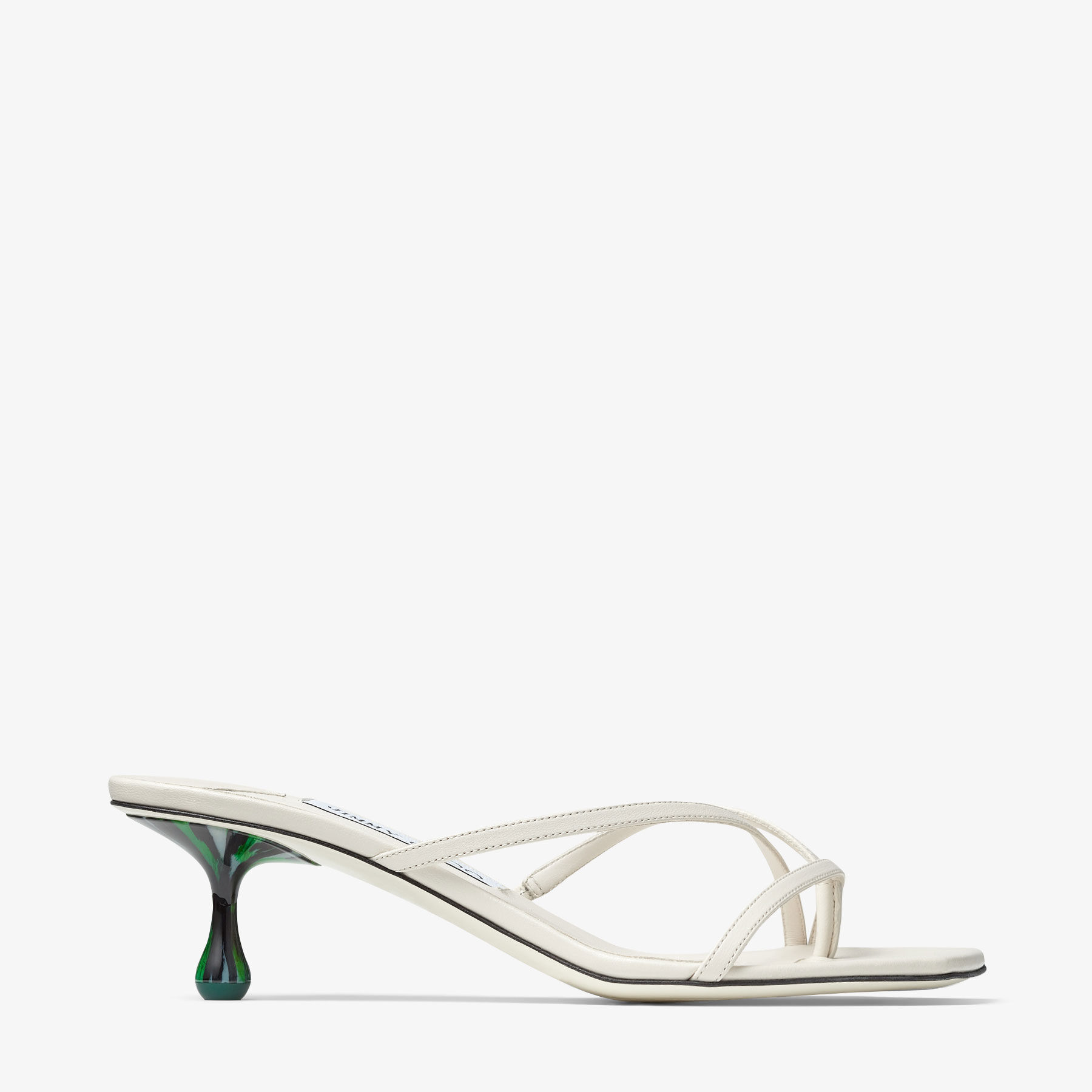 Shop Jimmy Choo Etana Mule 50 In Latte/malachite