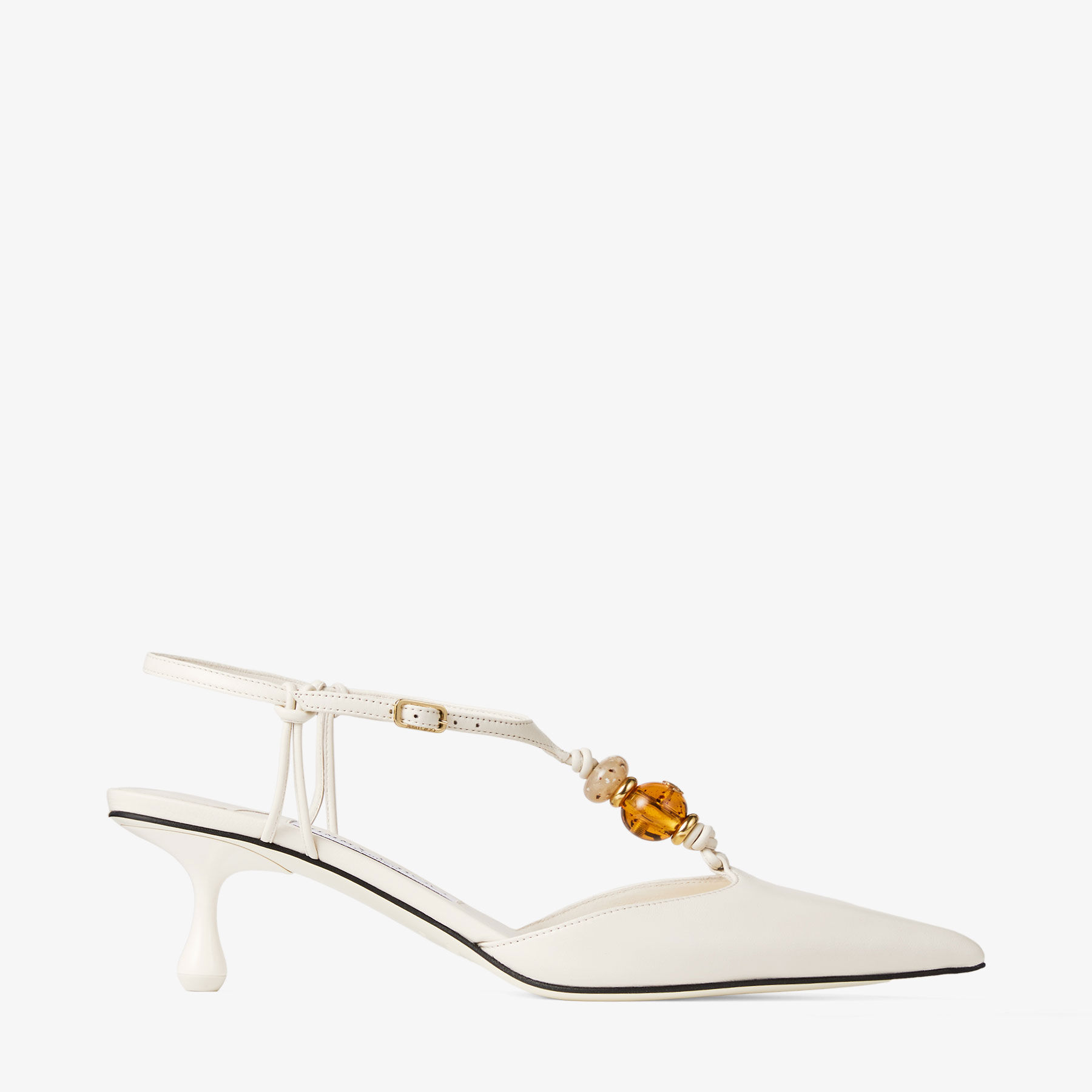 Jimmy Choo Lauri 50 Latte Mix Slingbacks With Beads