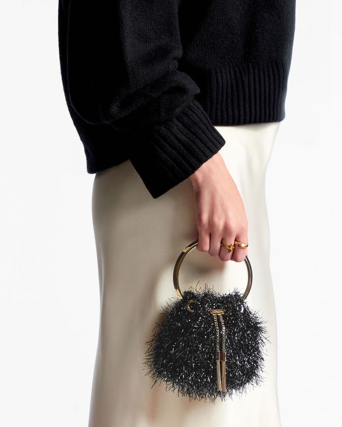 Circle handle clutch bag clearance