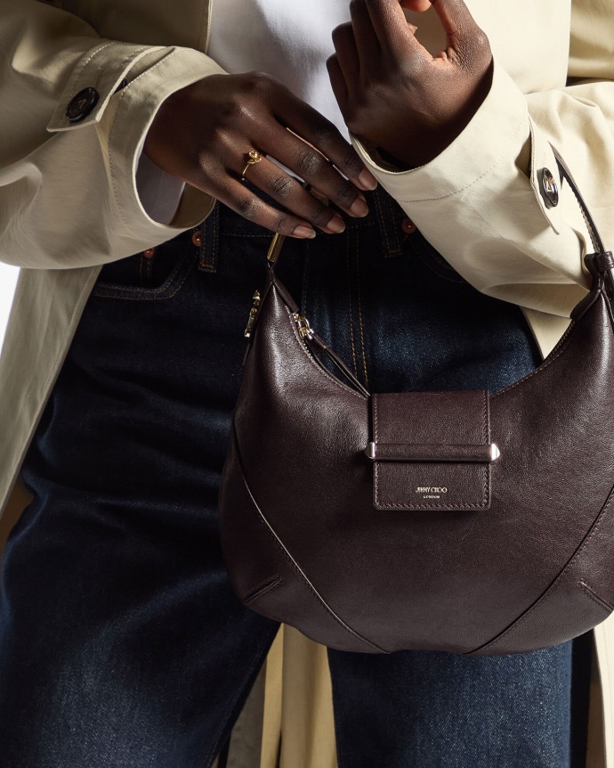 JIMMY CHOO ブラウンレザーショルダーバッグ Women's Designer Bags | Luxury Bags | JIMMY CHOO