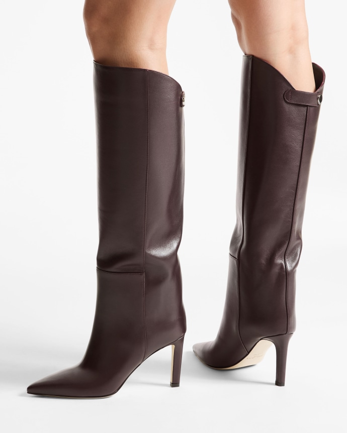 靴 Jimmy choo high heel boot Jimmy Choo Spotted Animal Print Pony Hair Knee High Boot