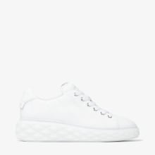 DIAMOND LIGHT MAXI/F | White Nappa Leather Low-Top Trainers with Platform  Sole | Summer Collection | JIMMY CHOO