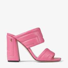 THEMIS SANDAL 100 | Candy Pink Quilted Nappa Leather Sandals 