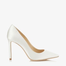 Ivory Satin Pointy Toe Pumps | ROMY 100 | CR18 | JIMMY CHOO