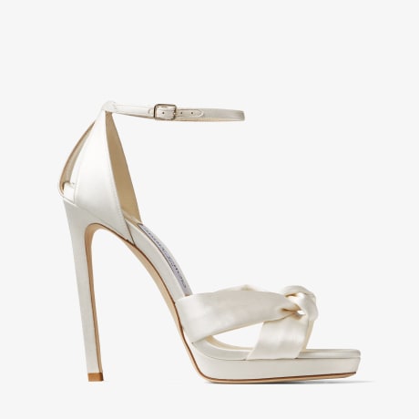 Ivory Satin Platform Sandals ROSIE 120 Spring 2022 Collection JIMMY CHOO