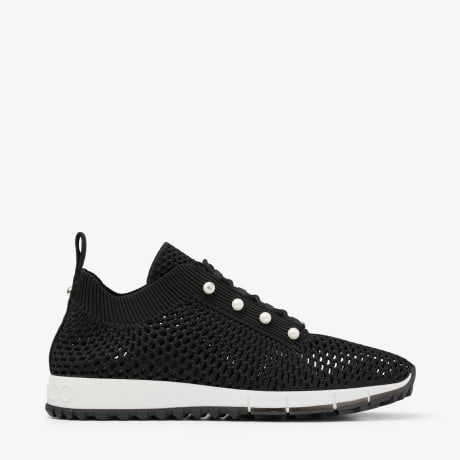 Veles | パール付き Black クロシェニット・ローカットスニーカー | ジミー チュウ JP