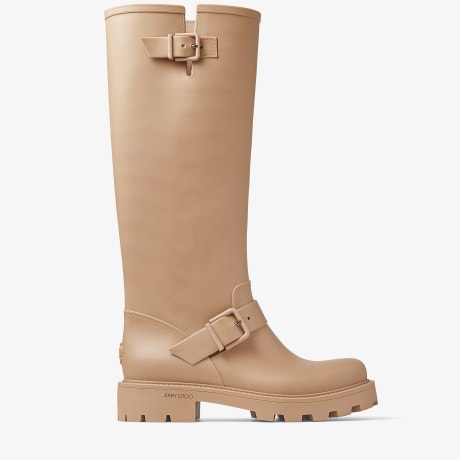 Camel ラバー・レインブーツ | YAEL FLAT | 2021年 ウィンターコレクション | ジミー チュウ