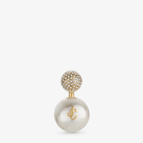 AURI EARRING | Gold-Finish Metal Pearl and Crystal Earrings