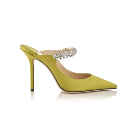 Bing 100 | Citrus Satin Mules with Crystal Strap | New Collection| JIMMY  CHOO