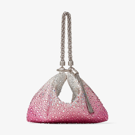 Candy Pink D grad Satin Bag with crystals CALLIE JIMMY CHOO