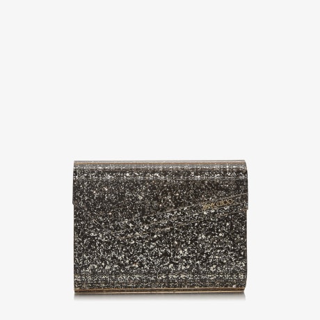 Gold Mix Coarse Glitter Acrylic Clutch Bag CANDY Jimmy Choo