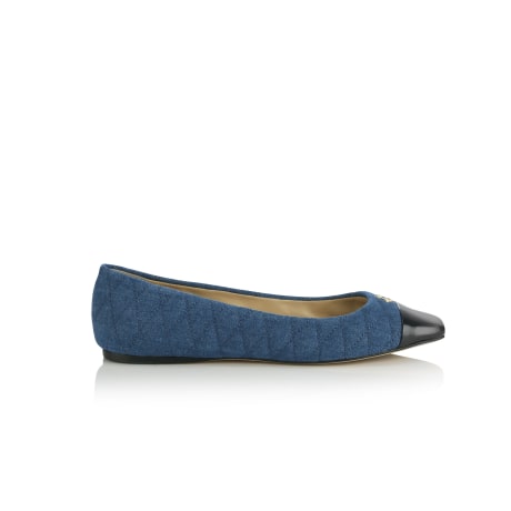 Leni Flat Quilted Denim Flats New Collection JIMMY CHOO