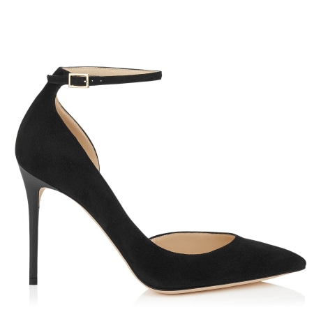 Black Suede Pointy Toe Pumps Lucy 100 Cruise 16 JIMMY CHOO AU