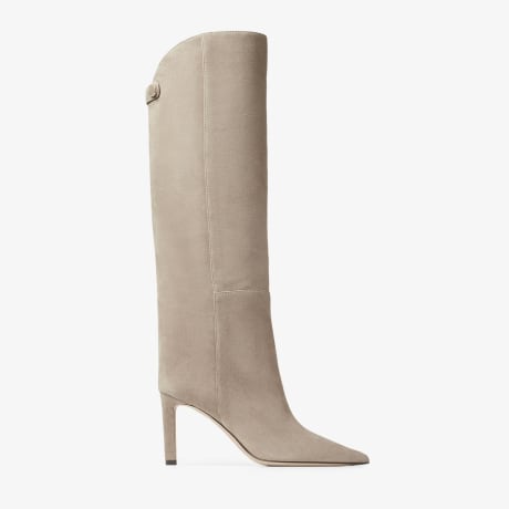ALIZZE KB 85 | Taupe Suede Knee-High Boots | Autumn Collection | JIMMY CHOO
