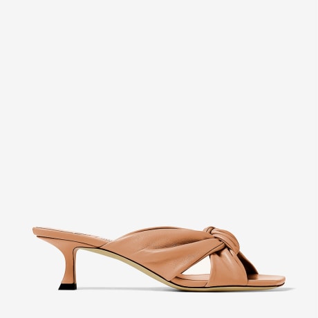 Caramel Nappa Leather Mules | AVENUE 50 | Summer 2022 collection ...