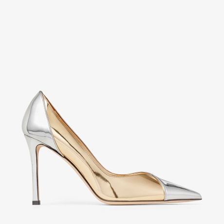 CASS 95 | Silver and Gold Liquid Metal Leather Pumps | New Collection ...