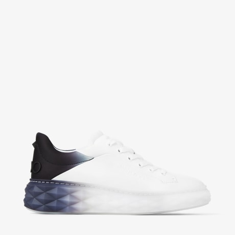 Diamond Maxi/F Ii | White and Black Leather Trainers with