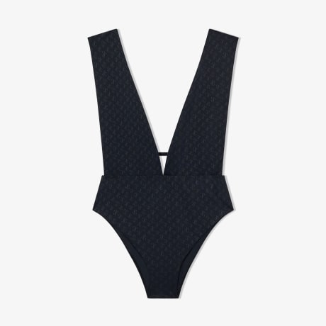 Louis Vuitton Monogram Jacquard One-Piece Swimsuit , White, 38