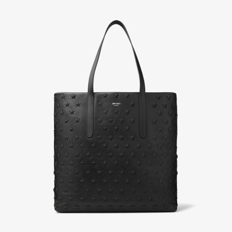 PIMLICO/S N/S | Black Leather Tote Bag with Stars - Jimmy Choo