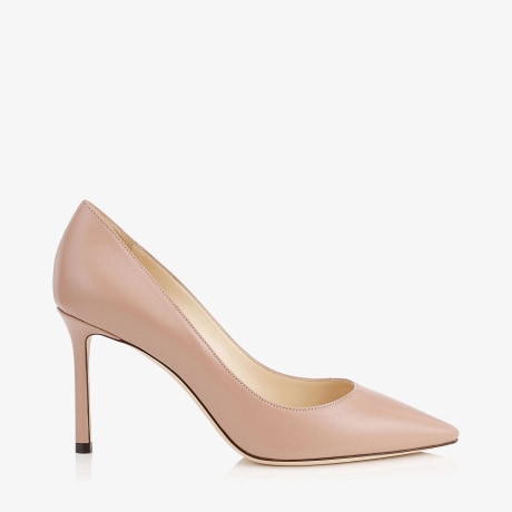 Ballet Pink Kid Leather Pointed Pumps | ROMY 85 | 24:7 Icons | JIMMY CHOO