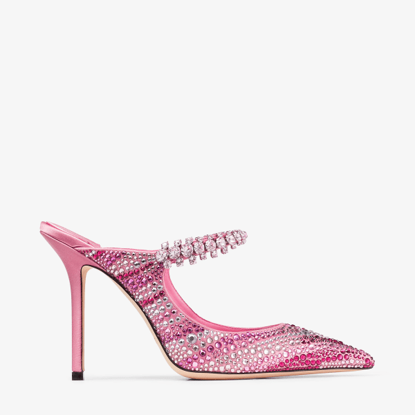 Bing 100 Candy Pink Mix Satin Pumps JIMMY CHOO UK