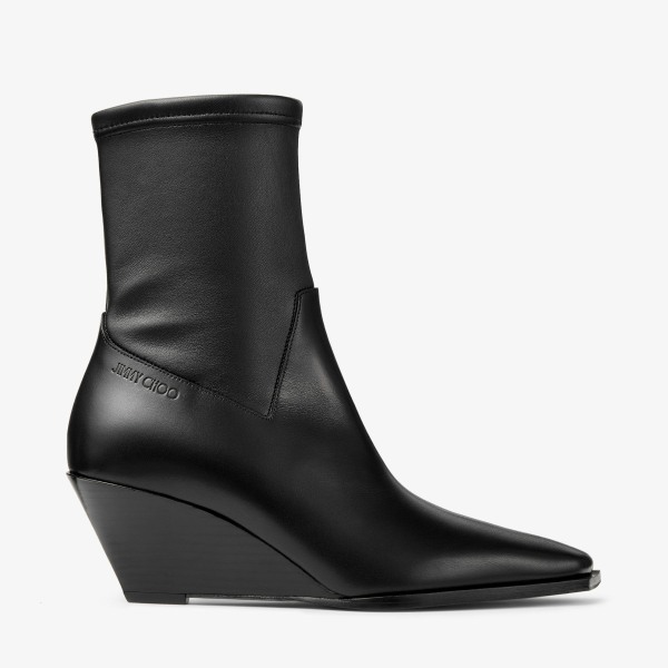 パール付き Black パテントレザー・ポインテッドトゥ パンプス 