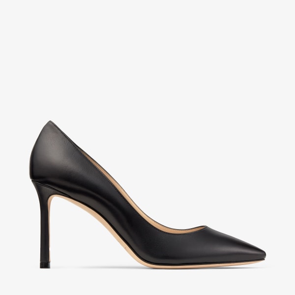Black Kid Leather Pointy Toe Pumps Romy 85 Pre Fall 16 JIMMY CHOO