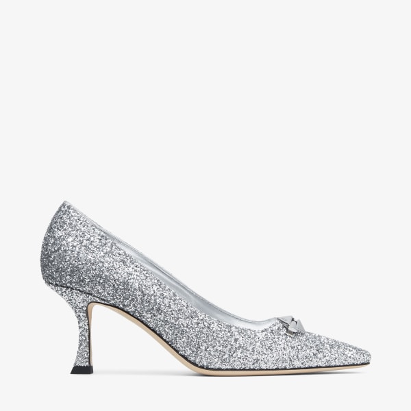 Ryker 70 | Silver Glitter Fabric Shoe | JIMMY CHOO