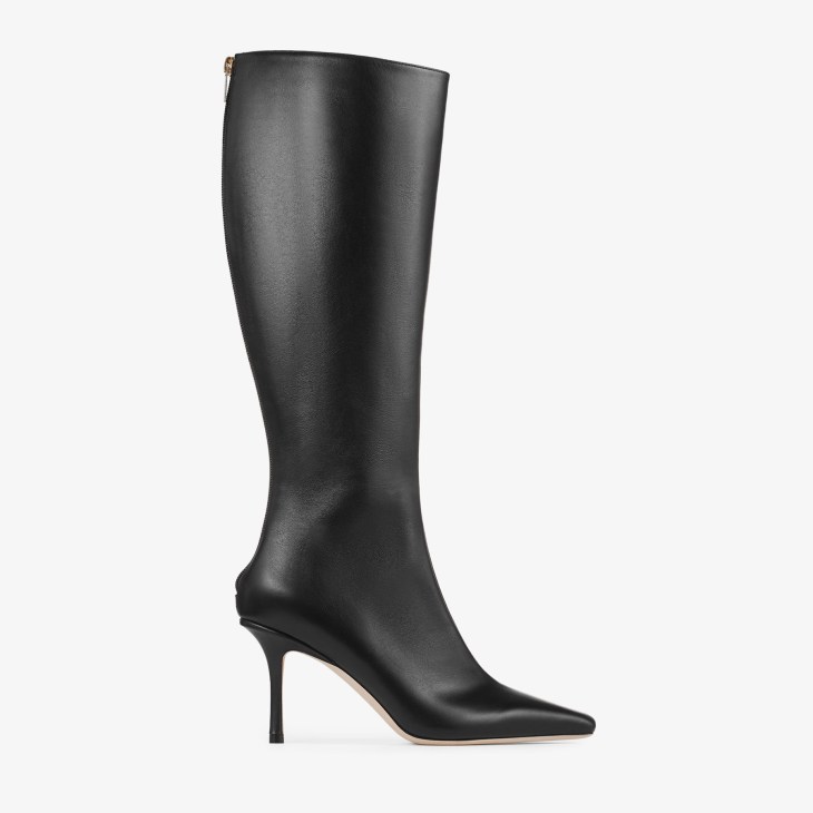 Buy JIMMY CHOO Karter 85 Calf Leather Knee-high Boots - Black At 50% Off |  Editorialist