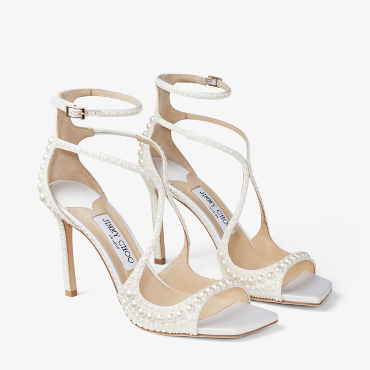 Jimmy Choo Love 65 Crystal-embellished Mesh Pumps in White | Lyst